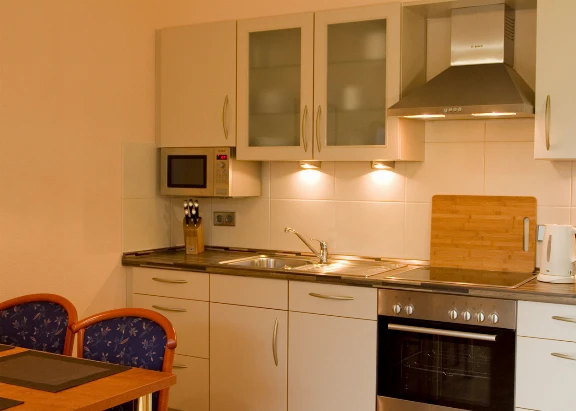 Schöne Küche einer Ferienwohnung im Haus Dallacker, Duhnen