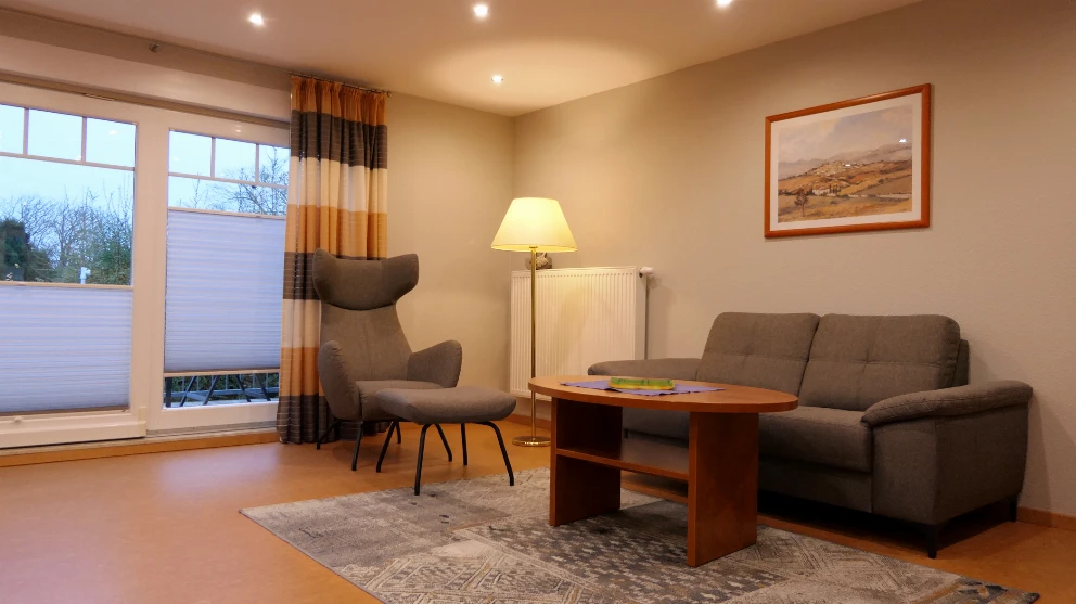 Gemütliches Wohnzimmer einer Ferienwohnung im Haus Dallacker